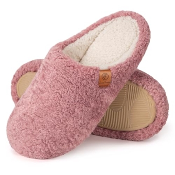 Fuzzy Slip-on Slippers for Women | Memory Foam Comfort