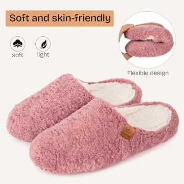 Fuzzy Slip-on Slippers for Women | Memory Foam Comfort