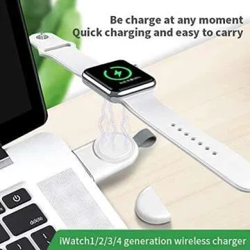 TOGOO Watch Charger Compatible with Apple Watch, Travel Wireless Charger, Portable Magnetic Fast Charging for Apple Watch Ultra Series 8 7 6 5 4 3 2