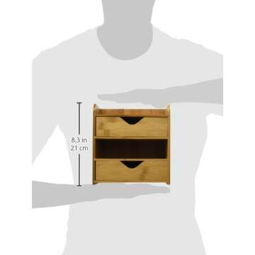Lipper International Bamboo Wood 4-Tier Desk Organizer