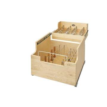 Rev-A-Shelf Wood Base Cabinet Cookware Pull Out Organizer w/Soft Close
