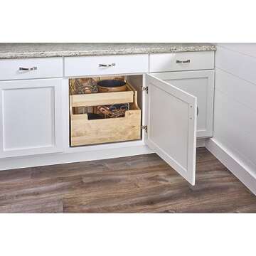 Rev-A-Shelf Wood Base Cabinet Cookware Pull Out Organizer w/Soft Close
