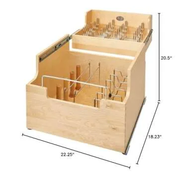 Rev-A-Shelf Wood Base Cabinet Cookware Pull Out Organizer w/Soft Close