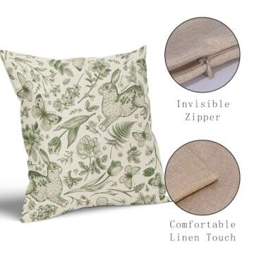 Elegant Cozywisper Spring Bunny Pillow Covers for Every Home