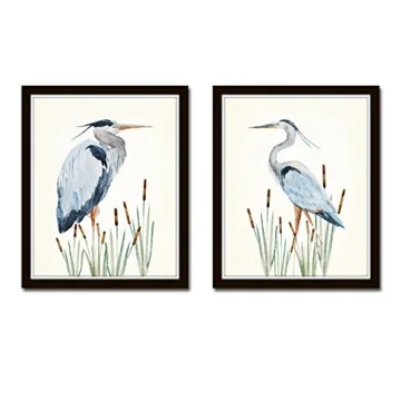 Watercolor Heron Print Set - Stunning Vintage Bird Art Prints for Home Decor