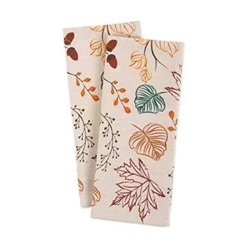 DII Fall Kitchen Towels, Decorative Cotton Dish Towels Set