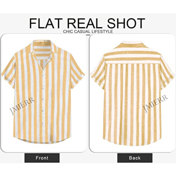 Stylish JMIERR Men's Casual Short Sleeve Dress Shirt