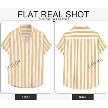Stylish JMIERR Men's Casual Short Sleeve Dress Shirt