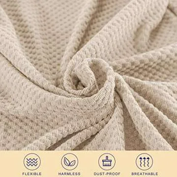 DyFun Couch Cushion Cover Stretch RV Seat Cover Cushion Knit Slipcover Furniture Protector Reversible Cover in Living Room for Settee (Chair Cushion, Beige), 1 Count (Pack of 1)