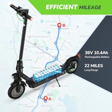isinwheel S9MAX Electric Scooter 22 Miles Range 21 MPH