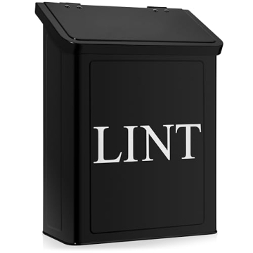 Calindiana Modern Farmhouse Metal Magnetic Lint Bin for Laundry Room Decor and Accessories with Lid ...