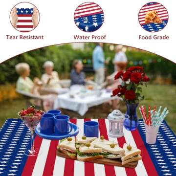 QZYL Patriotic Tablecloths for 4th of July Celebrations