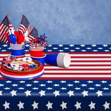 QZYL Patriotic Tablecloths for 4th of July Celebrations