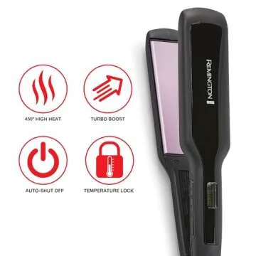 Remington 1 3/4" Flat Iron, Hair Straightener with Anti-Static Technology, 30-Second Heat Up & 60 Minute Auto Shut-off, 30% Longer Ceramic Floating Plates, Titanium + Ceramic Coating