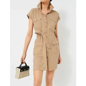 Kissonic Women’s Casual Midi Dress with Pockets