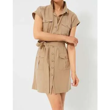 Kissonic Women’s Casual Midi Dress with Pockets