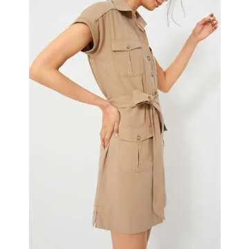 Kissonic Women’s Casual Midi Dress with Pockets