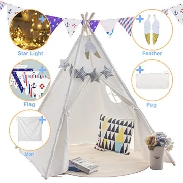 Teepee Play Tent for Kids with Carry Case and Gifts