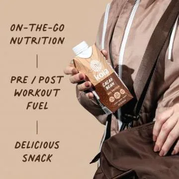 Koia - Plant Based Protein Shake - Cacao Bean - 20g Protein, 3g Sugar, 6g Prebiotic Fiber, 21 Vitamins & Minerals - Dairy Free, Soy Free, Non GMO - Meal Replacement Drinks - 11 fl oz, 12 Bottles