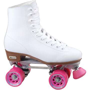 CHICAGO Women's and Girl's Classic Roller Skates - Premium White Quad Rink Skates