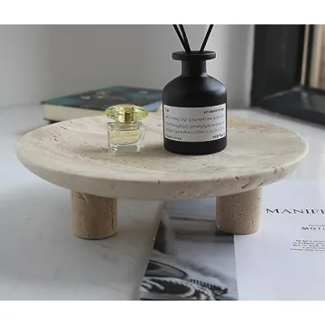 Nawgnail Handmade Travertine Fruit Bowl for Kitchen Decor