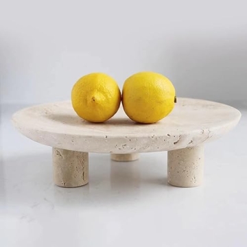 Nawgnail Handmade Travertine Fruit Bowl for Kitchen Decor