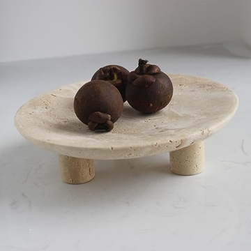 Nawgnail Handmade Travertine Fruit Bowl for Kitchen Decor