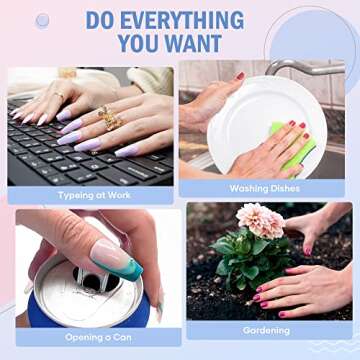 Jofay Fashion 24PCS Reusable Press on Nails for Women