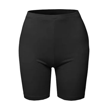 Discover A2Y Basic Cotton Mid Thigh Bermuda Shorts in Black