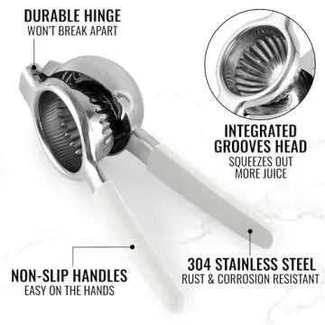 Zulay Lemon Squeezer Stainless Steel with Premium Heavy Duty Solid Metal Squeezer Bowl and Food Grad...