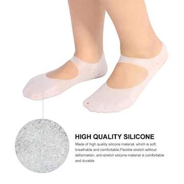 Silicone Socks, 1 Pair of Foot Anti-Cracks Protective Foot Care Socks Prevention Tool, for Care of C...