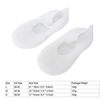 Silicone Socks, 1 Pair of Foot Anti-Cracks Protective Foot Care Socks Prevention Tool, for Care of Cracked Feet in Dry Skin Unisex(L-White)