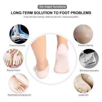 Silicone Socks, 1 Pair of Foot Anti-Cracks Protective Foot Care Socks Prevention Tool, for Care of Cracked Feet in Dry Skin Unisex(L-White)