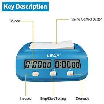 LEAP Digital Chess Clock Timer with Bonus and Delayed Time Features Chess Timer for Chess Game I-GO ...