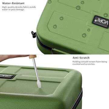 Switch Case, VORI Switch Carrying Case for Nintendo Switch and Switch OLED Model, Portable Full Protection Hard Shell Travel Storage Bag for Switch Console Pro Controller Accessories, Green