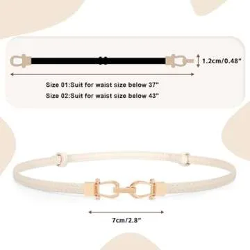 JASGOOD Leather Skinny Women Belts - Stylish Adjustable 2-Pack