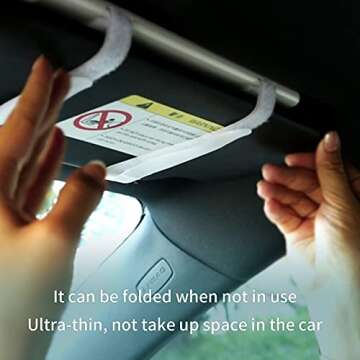 Car Visor Vanity Mirror, Car Makeup Mirror with Dimmer Touch Control 60 LED Lights, Travel Cosmetic Mirror 3 Light Mode Built-in Lithium Battery with Charge Cable