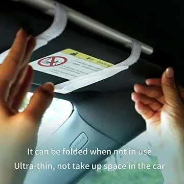 Car Visor Vanity Mirror, Car Makeup Mirror with Dimmer Touch Control 60 LED Lights, Travel Cosmetic Mirror 3 Light Mode Built-in Lithium Battery with Charge Cable