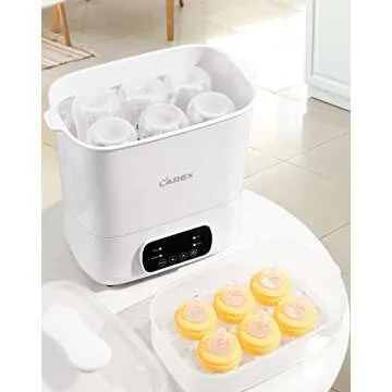 LAREX Baby Bottle Sterilizer and Dryer, 4-in-1 Electric Steam Bottle Sterilizer and Dryer Esterilizador de Biberones, Bottle Sanitizer for Baby Bottles, Pacifiers, Pump Accessories