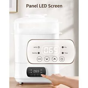 LAREX Baby Bottle Sterilizer and Dryer, 4-in-1 Electric Steam Bottle Sterilizer and Dryer Esterilizador de Biberones, Bottle Sanitizer for Baby Bottles, Pacifiers, Pump Accessories