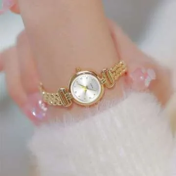 ADSBIAOYE Petite Womens Round Simple Wrist Watch Fashion Dress Diamond Female Watches for Ladies Ana...