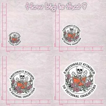 STICKYAME (3pcs) Emotionally Attached To Fictional Characters Sticker, Book Lover Sticker, Skeleton Stickers, Kindle Stickers, Reading Stickers, Bookish Stickers, Bookish Water Assistant Die-Cut Vinyl