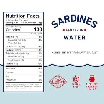 Beach Cliff Sardines in Water - Wild Caught, 12g Protein