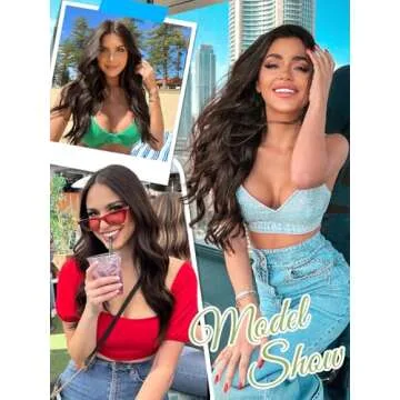 KooKaStyle Invisible Wire Hair Extensions with Transparent Wire Adjustable Size 4 Secure Clips Long Wavy Secret Hairpiece 20 Inch Dark Brown for Women