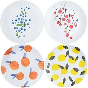 Misha Zadeh Fruit Plates - 9" Stylish & Durable Melamine Plates