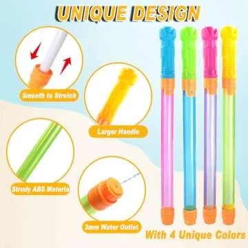 Elovien Water Soaker Blaster, 16 Pack Pool Water Guns Bulk, 35 ft Range Squirt Guns for Kids, Water Squirter Shooter for Summer Outdoor Game Pool Beach Party