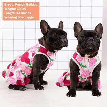 KYEESE Dogs Dresses Floral Rose with Flowers Decor Elegant Princess Doggie Dress for Small Dogs Spring Summer Puppy Dress Dog Clothes