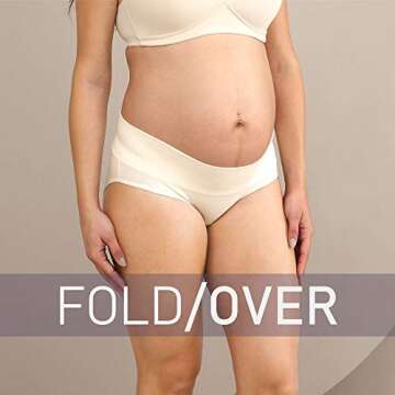 Intimate Portal Maternity Underwear Cotton Pregnancy Postpartum Panties Foldable Under the Bump Briefs 6-Pk Epitome S