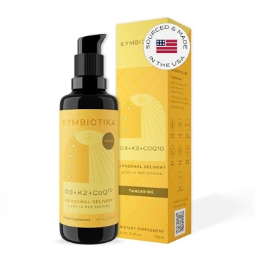 Cymbiotika Liposomal Vitamin D3 + K2 + CoQ10 Liquid – Immune & Heart Health Support