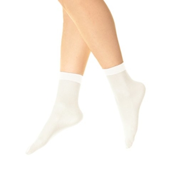 Angelina Nylon Ankle Hosiery 40D Sheer (6-Pairs), 320_WHT